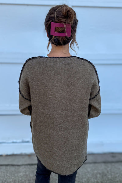 Olive Ivory Patchwork Short Jacket Back