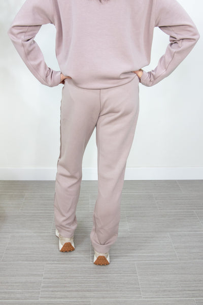 Mocha Joggers with Side Satin Detail