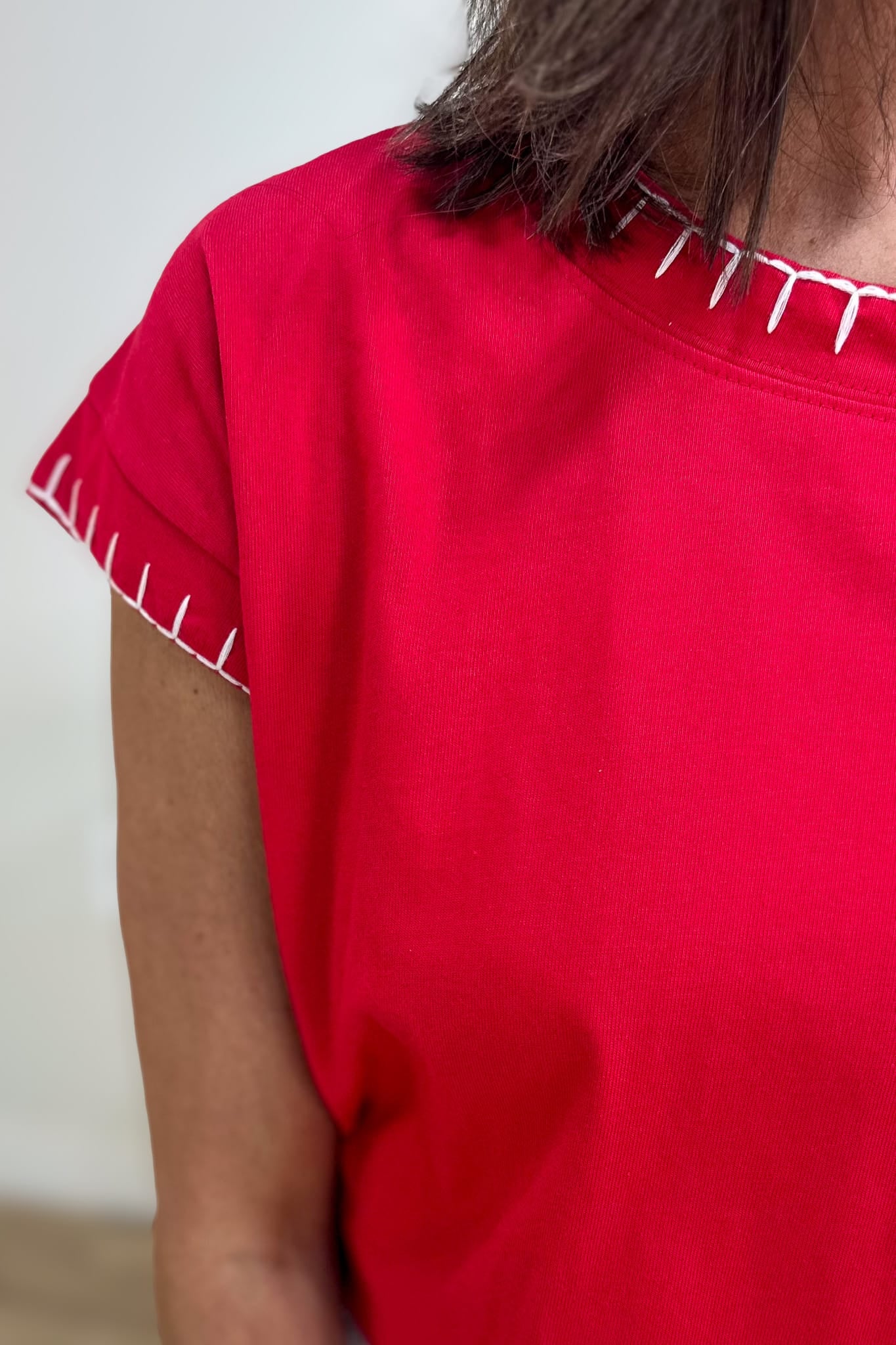 Ruby Stitch Detail Top Detail