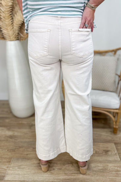 Ivory Wide Leg Crop Jeans back
