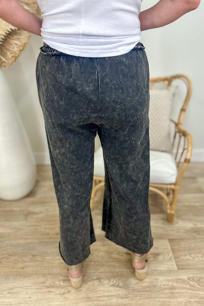 Ash Black Washed French Terry Palazzo back