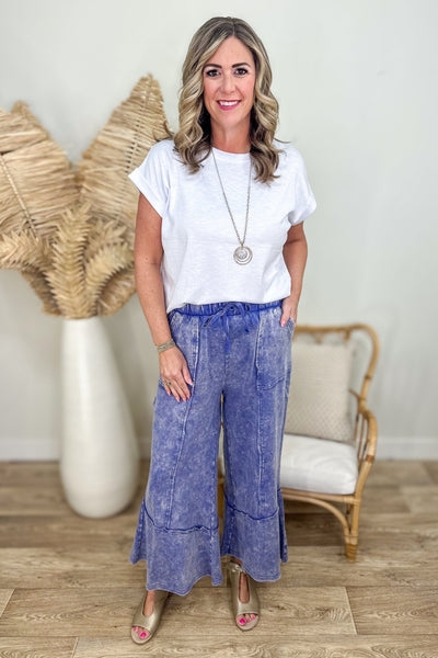 Marlin Exposed Seam Flare Pants styled