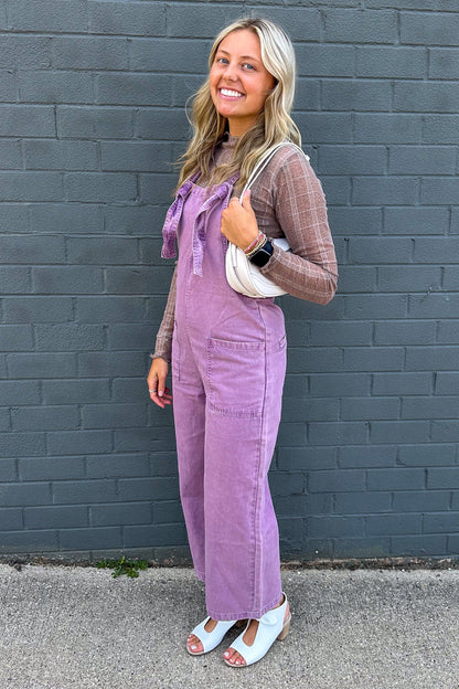 Bright Violet Knot Strap Jumpsuit