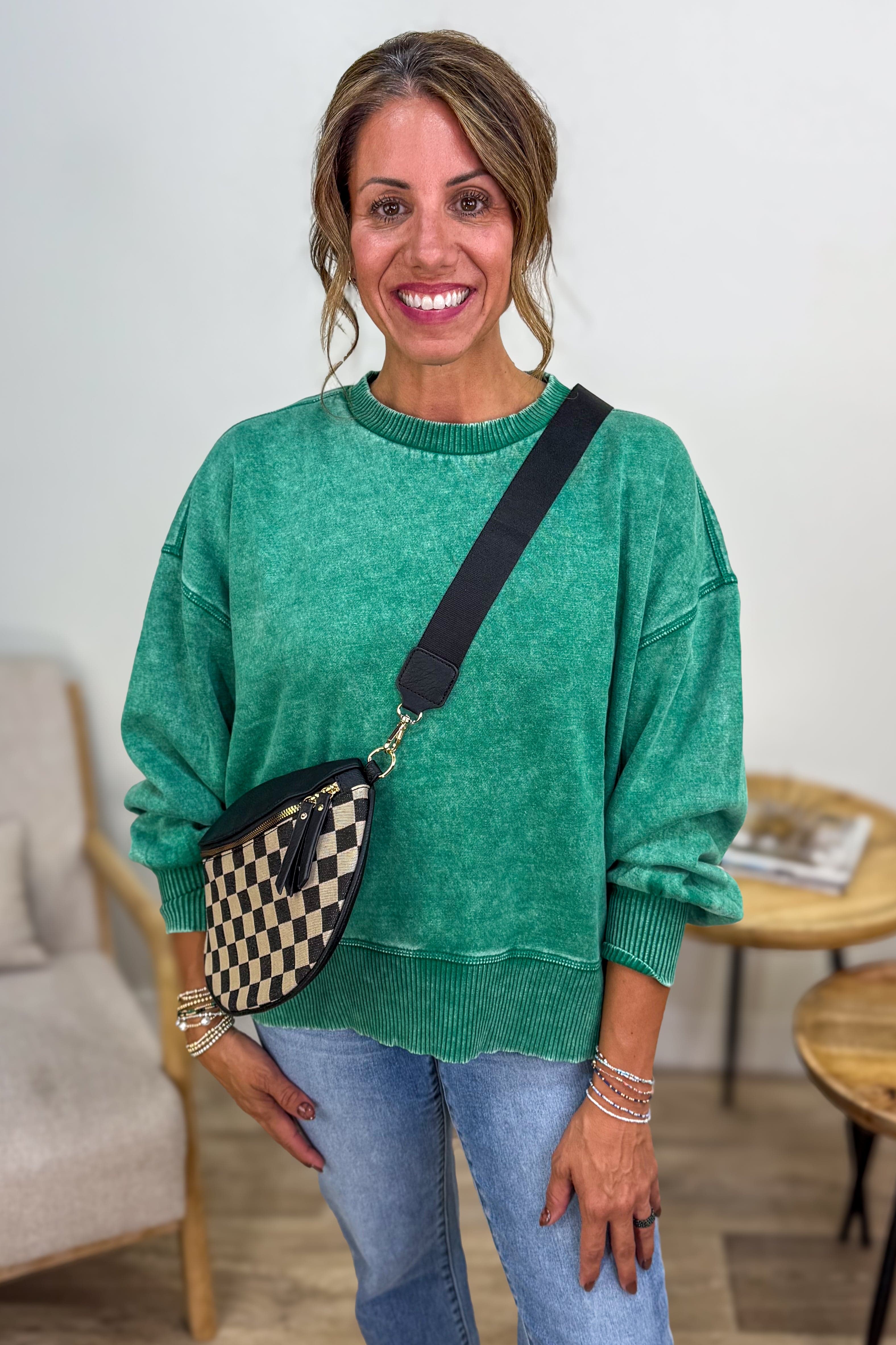 Forest Acid Wash Oversized Pullover