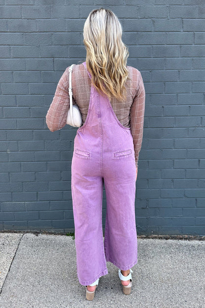 Bright Violet Knot Strap Jumpsuit back