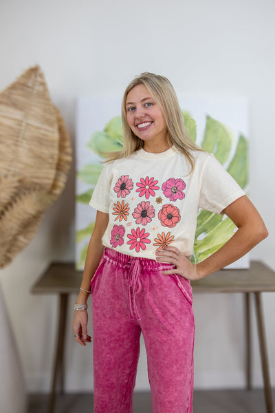Ivory Flower Power T-Shirt