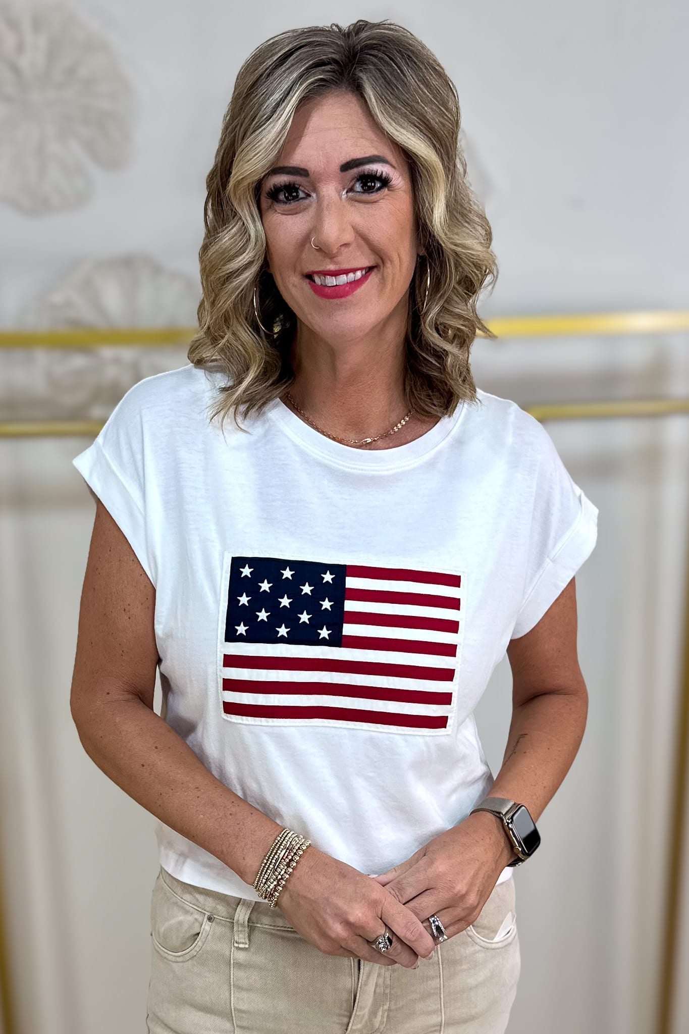 White American Flag Tee