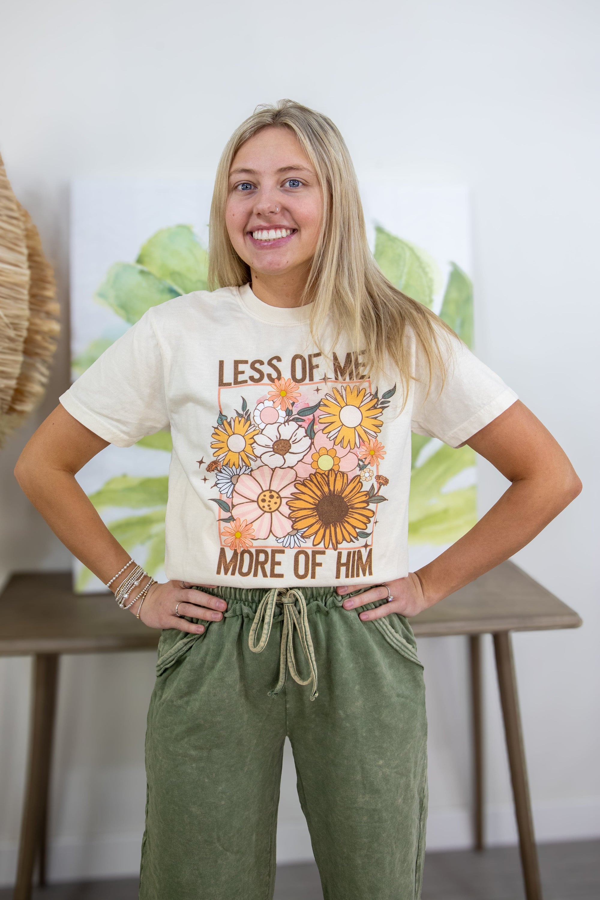 Ivory Less of Me More of Him T-Shirt