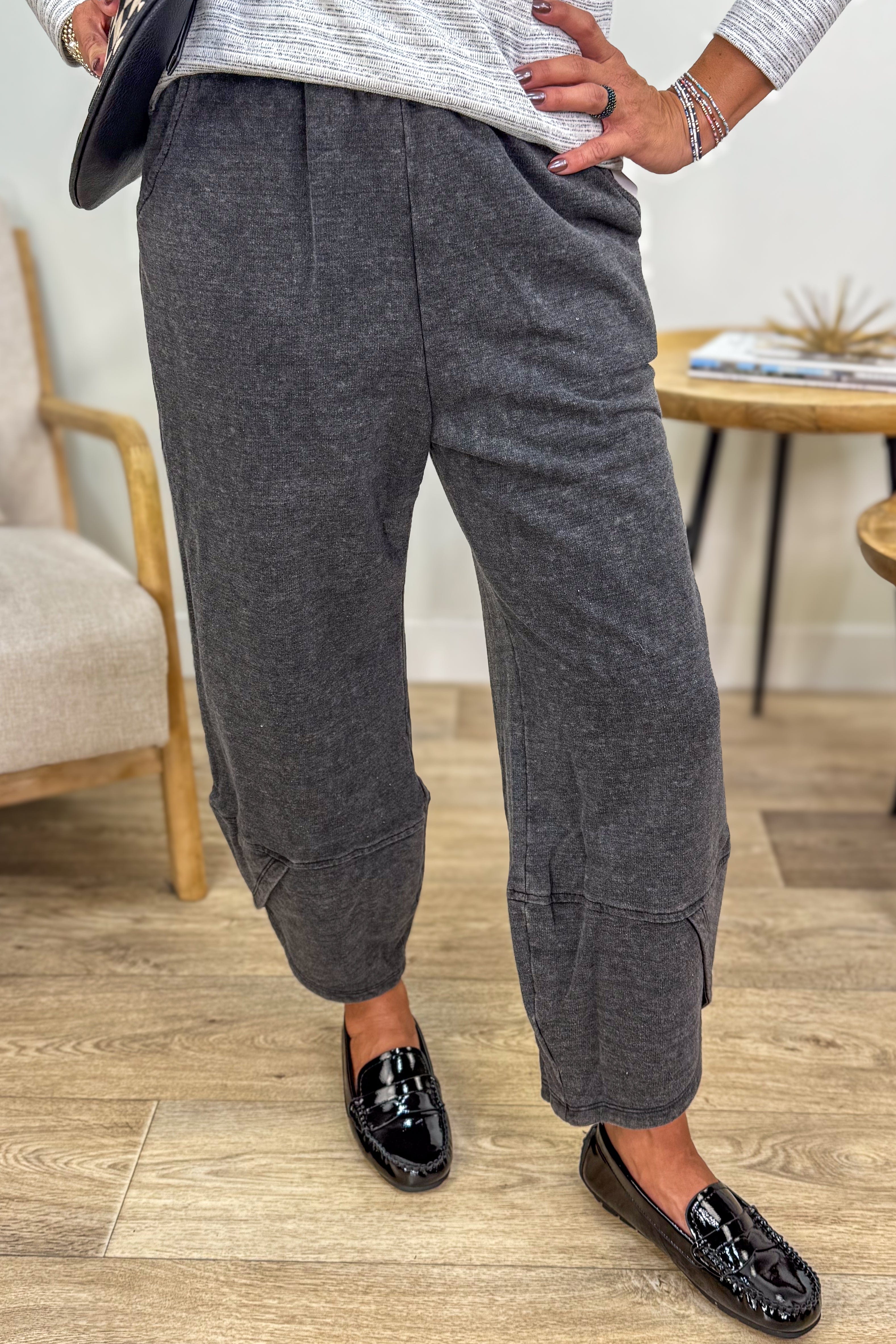 Ash Black Tulip Hem Wide Leg Pant