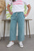 Ash Blue Cropped Mineral Wash Pant