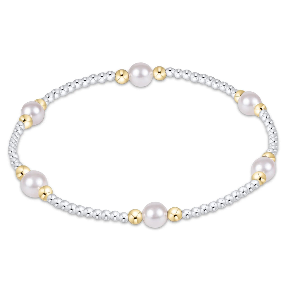 PURPOSE PEARL 5MM MIXED  METAL BRACELET