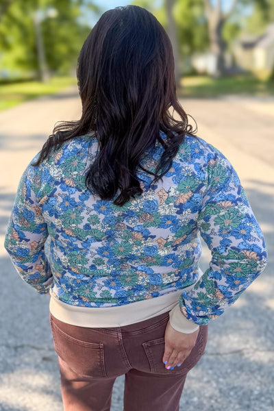 Taupe Hacci Floral Knit Top Back