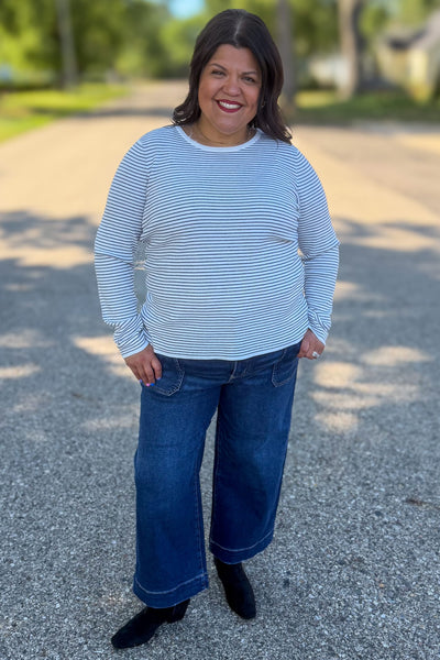 Olive Stripe Pullover Sweater Styled