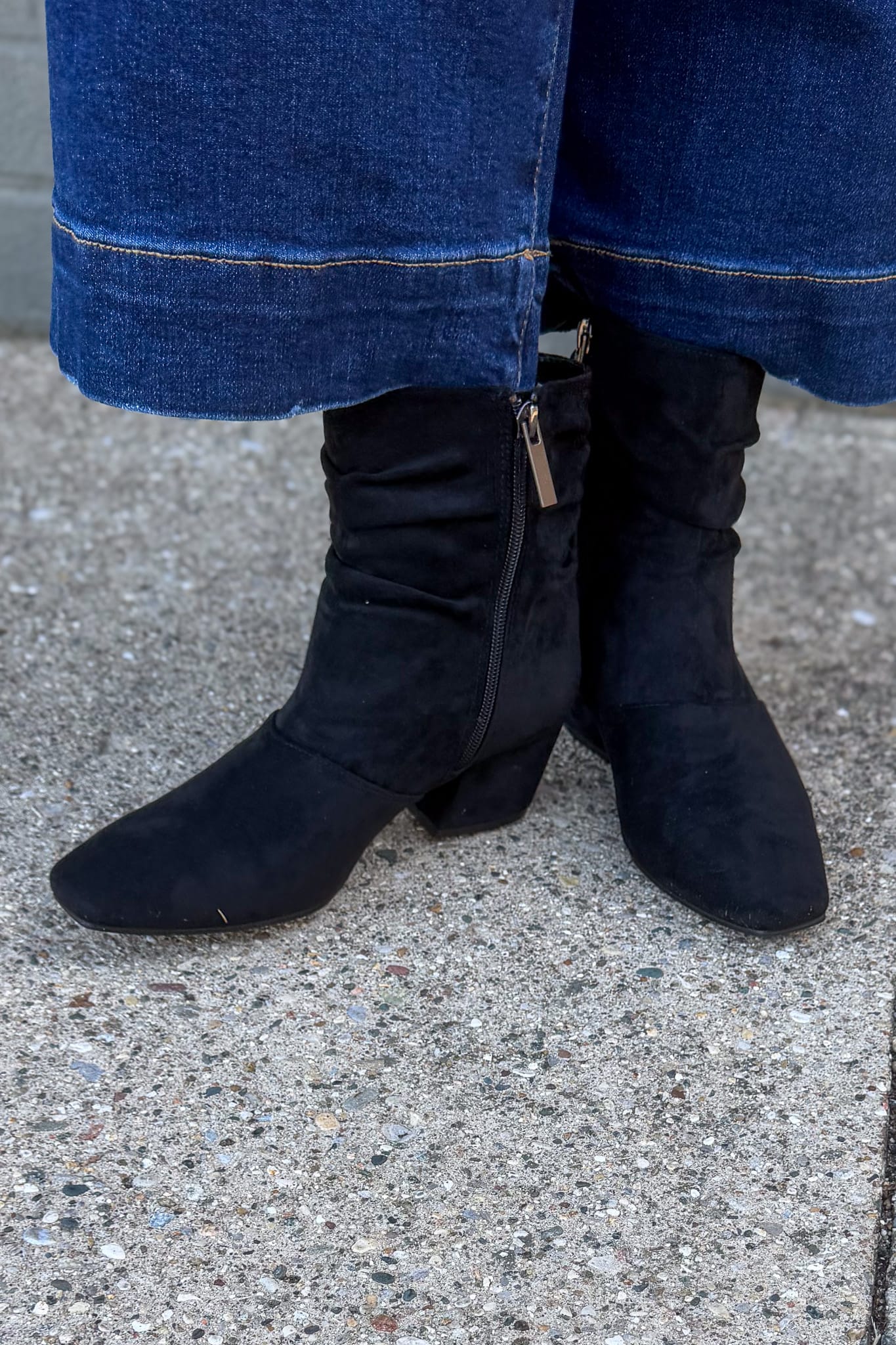 Addicted Black Faux Suede Boot