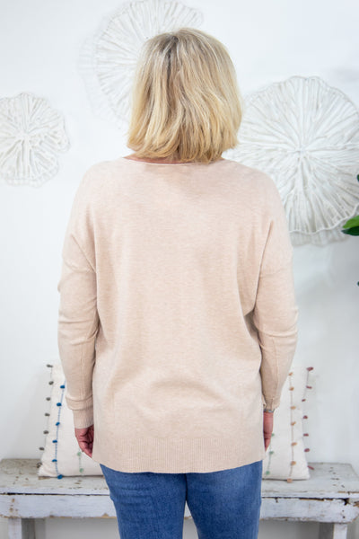 Beige Spring Super Soft Sweater Back