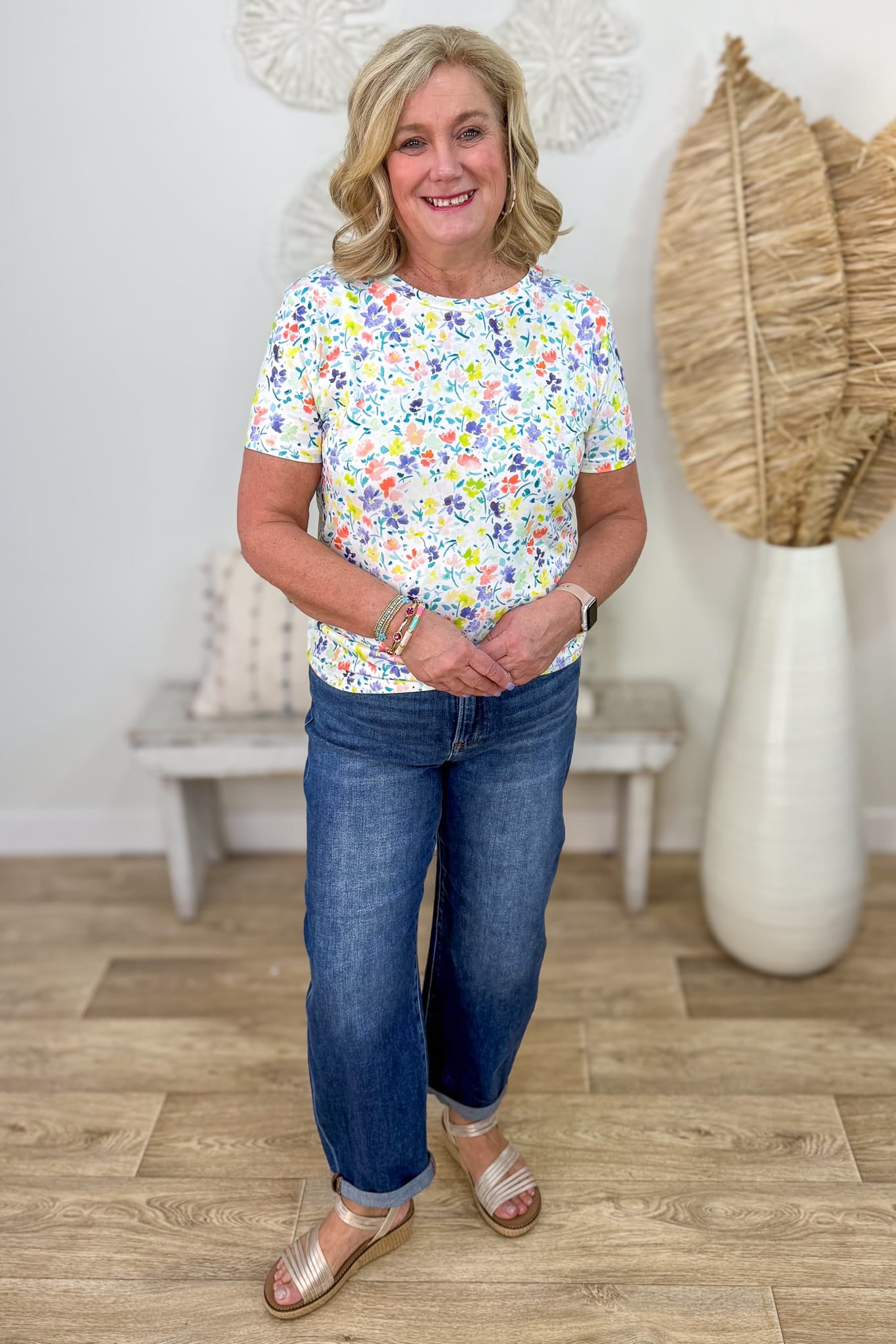 Ivory & Yellow Floral Printed Top