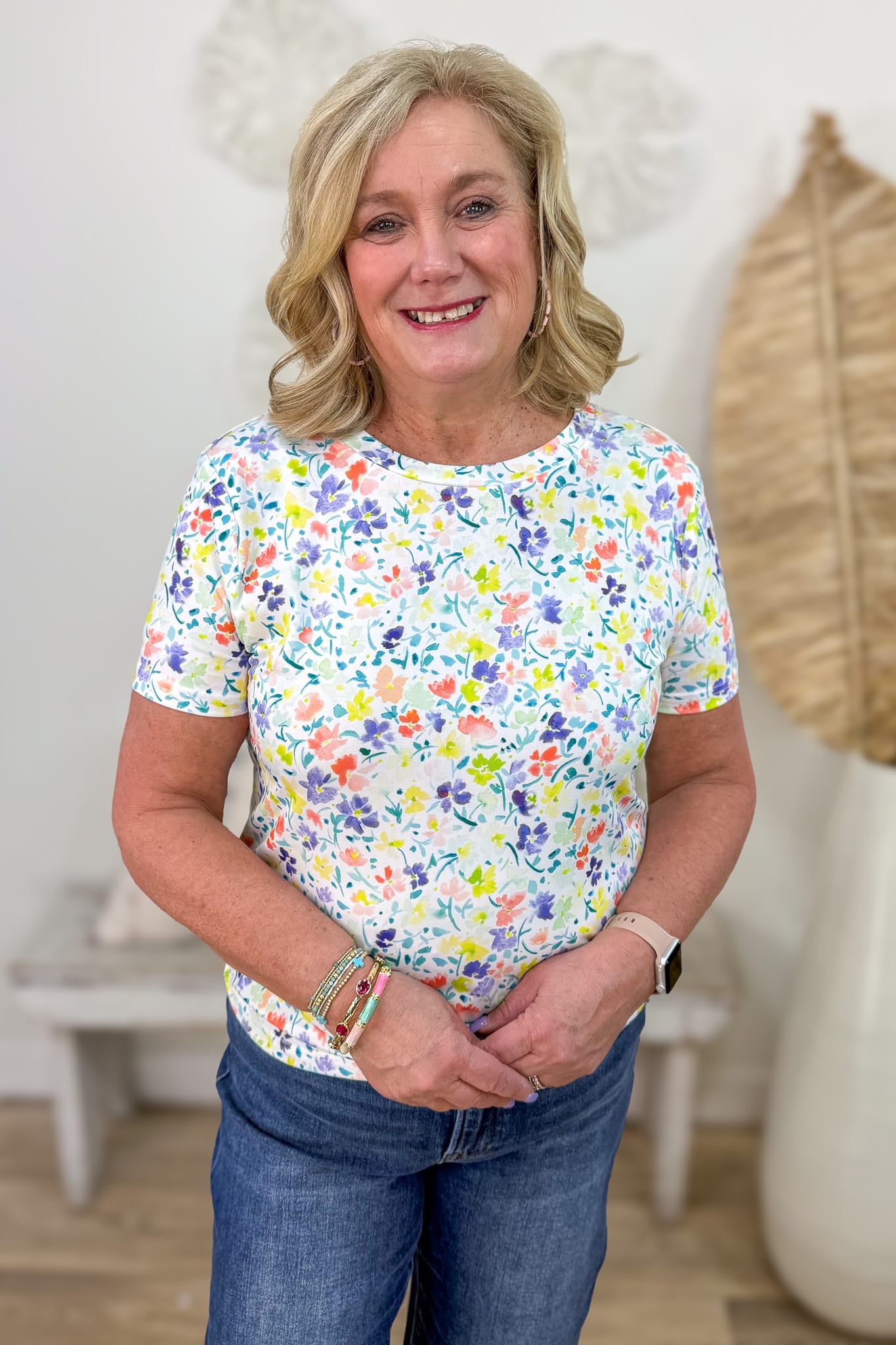 Ivory & Yellow Floral Printed Top