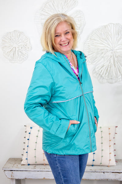 Lagoon Hooded Cape Front Reflective Rain Jacket