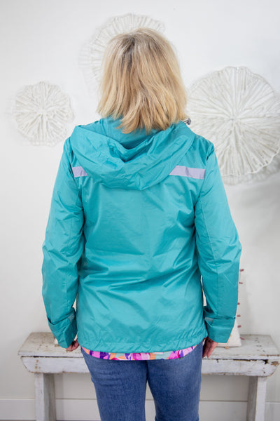 Lagoon Hooded Cape Front Reflective Rain Jacket BAck