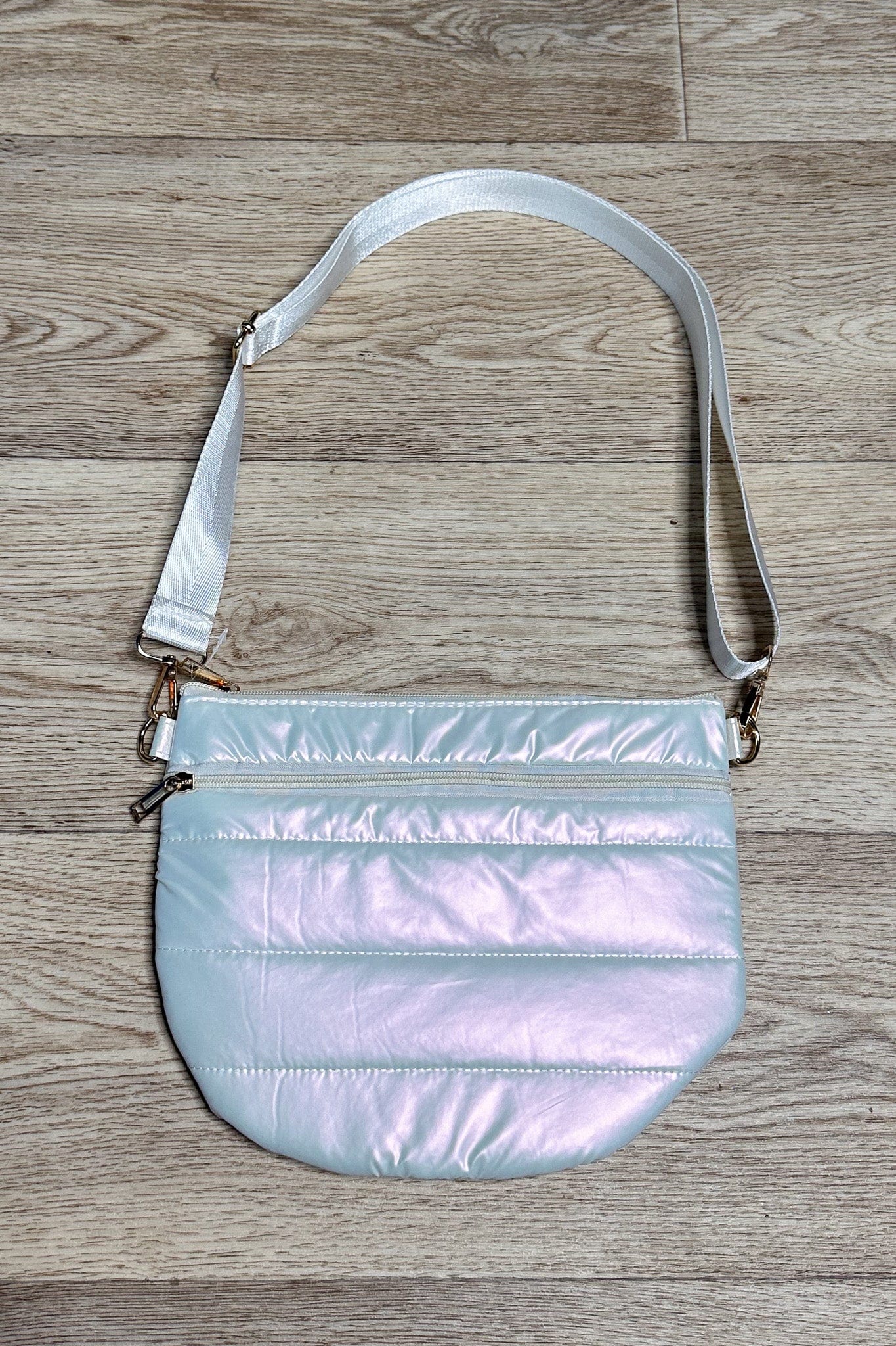 Pearl Puffy Half Moon Bag