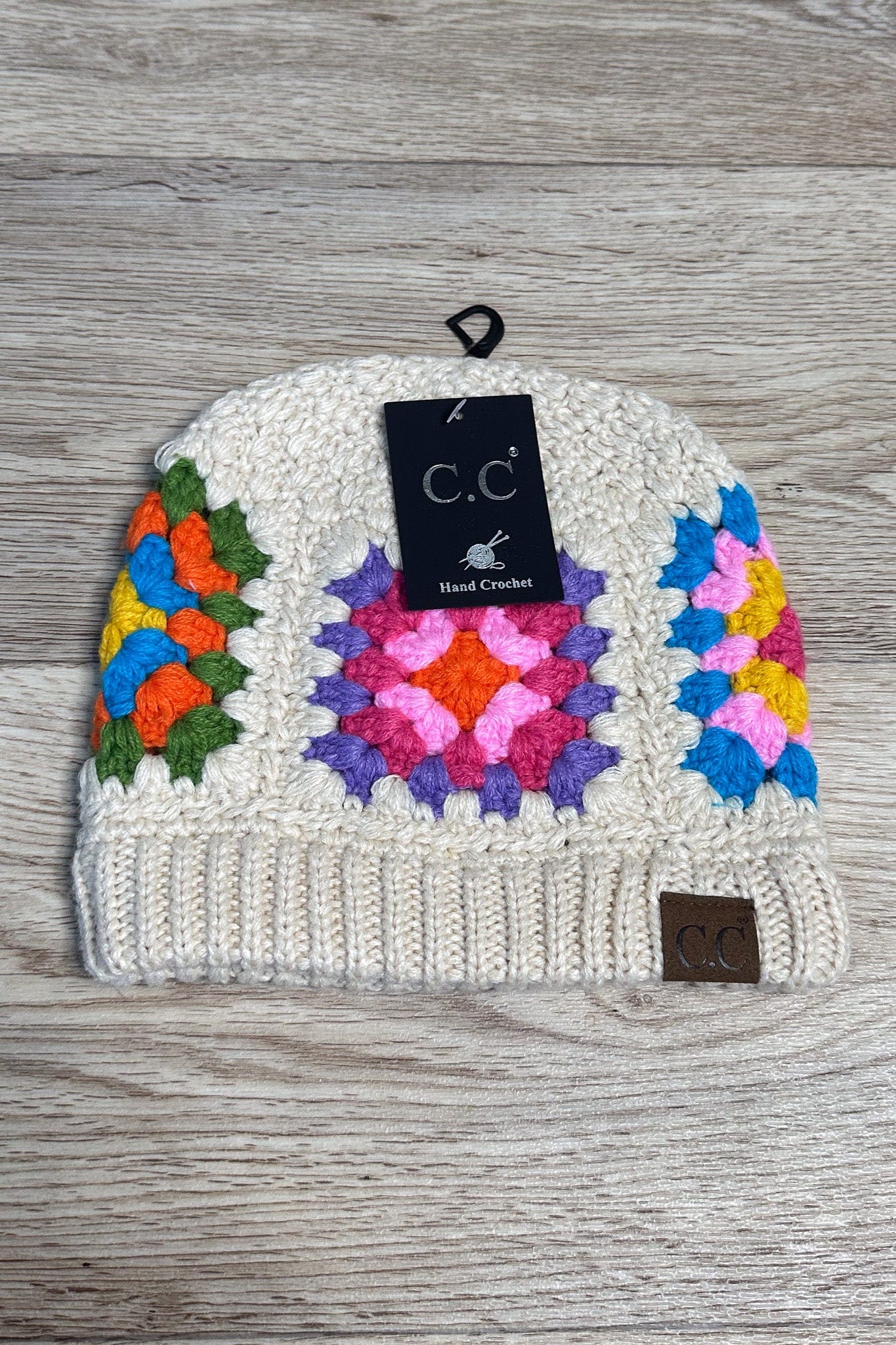 Multi Color Floral Crochet Beanie