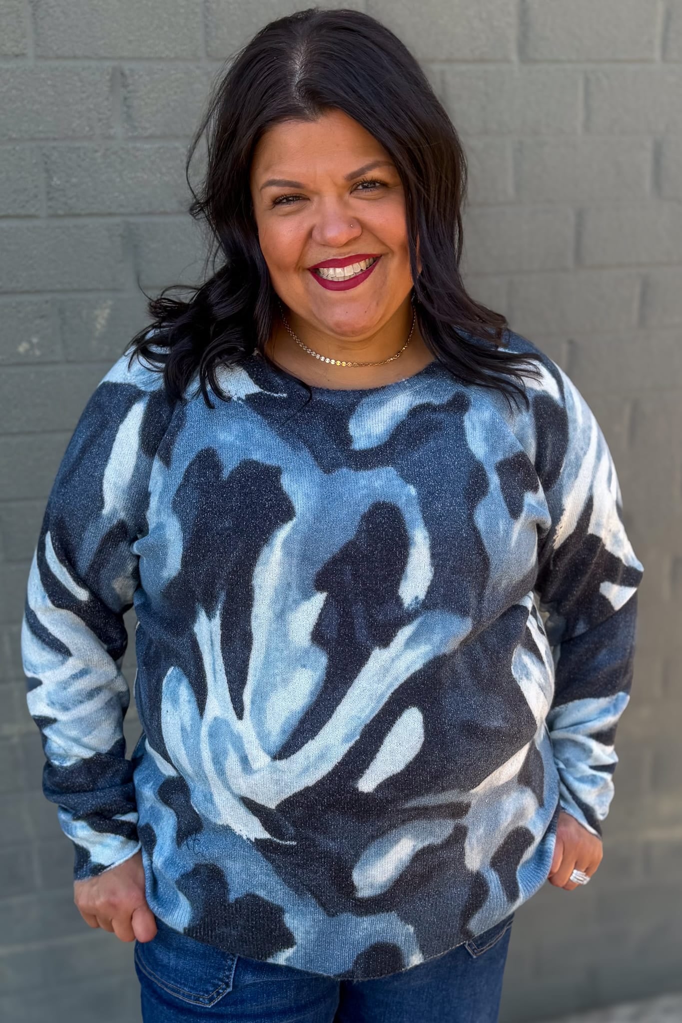 Blue Slush Reversible Sweater