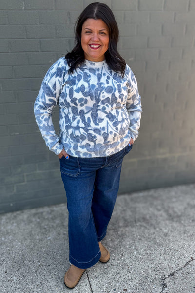 Blue Smudge Reversible Sweater