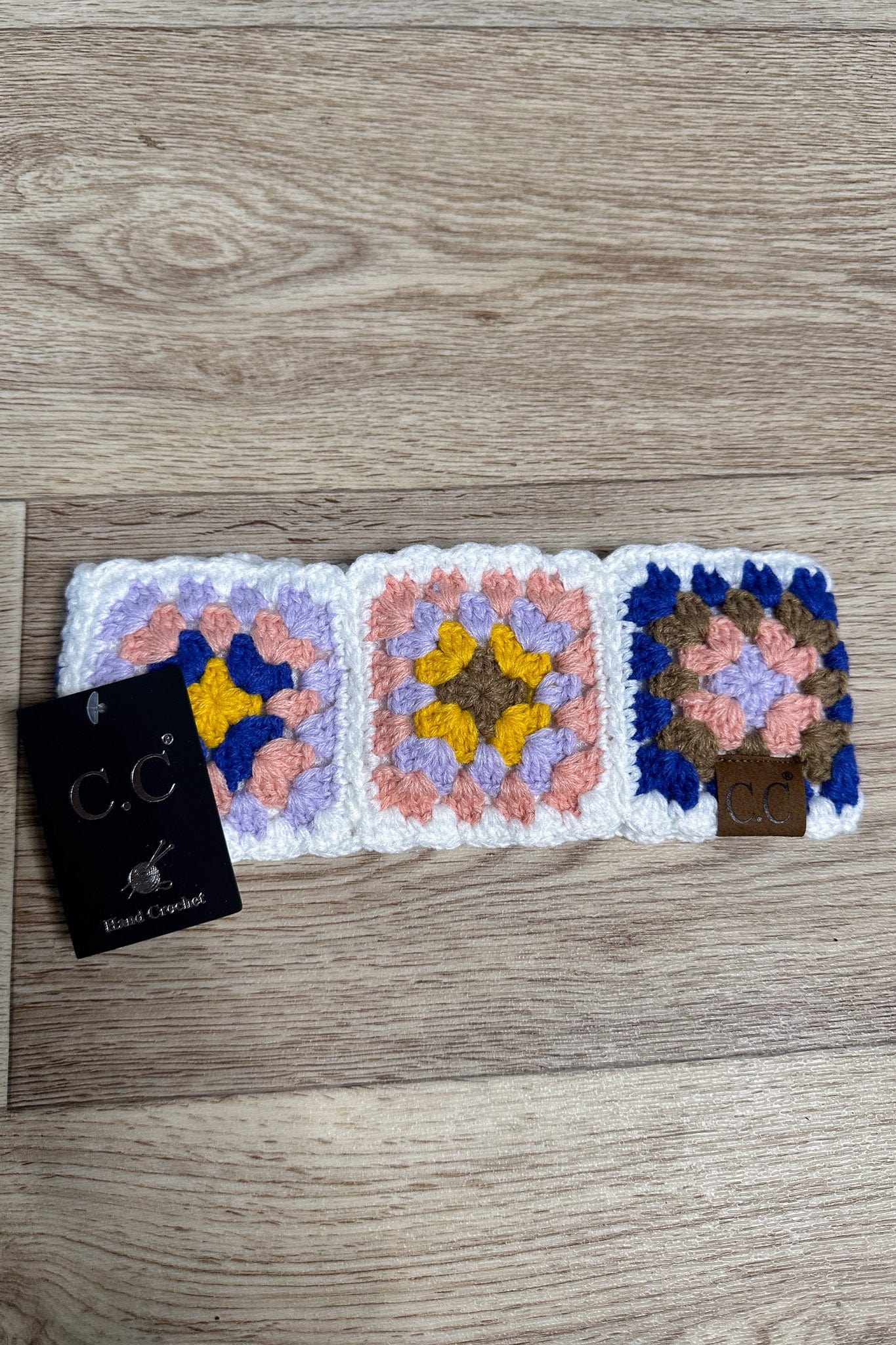 Multi Color Crochet Headwrap - White