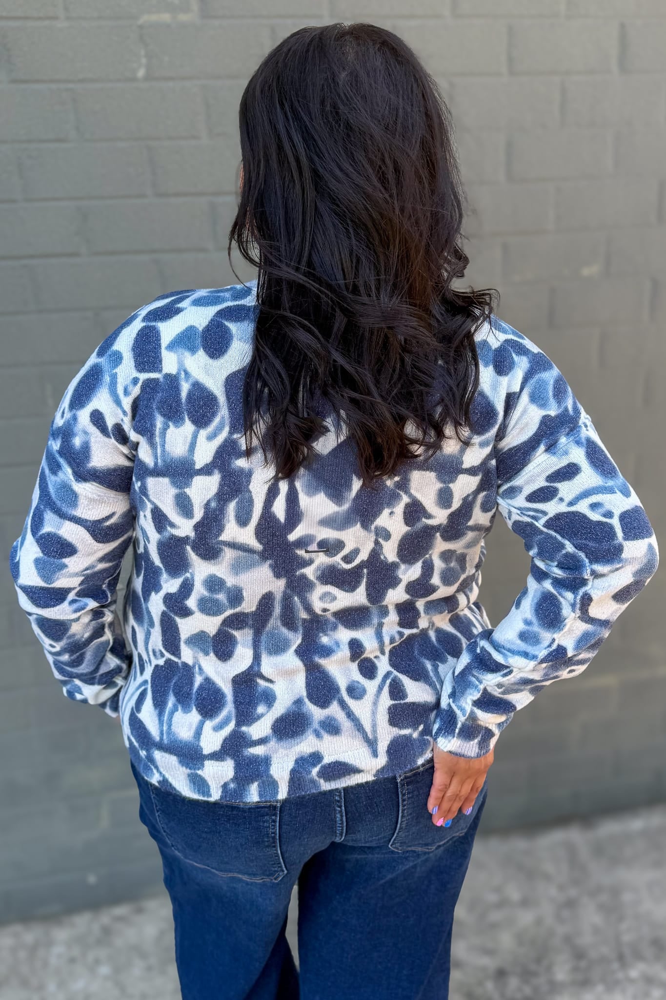 Blue Smudge Reversible Sweater