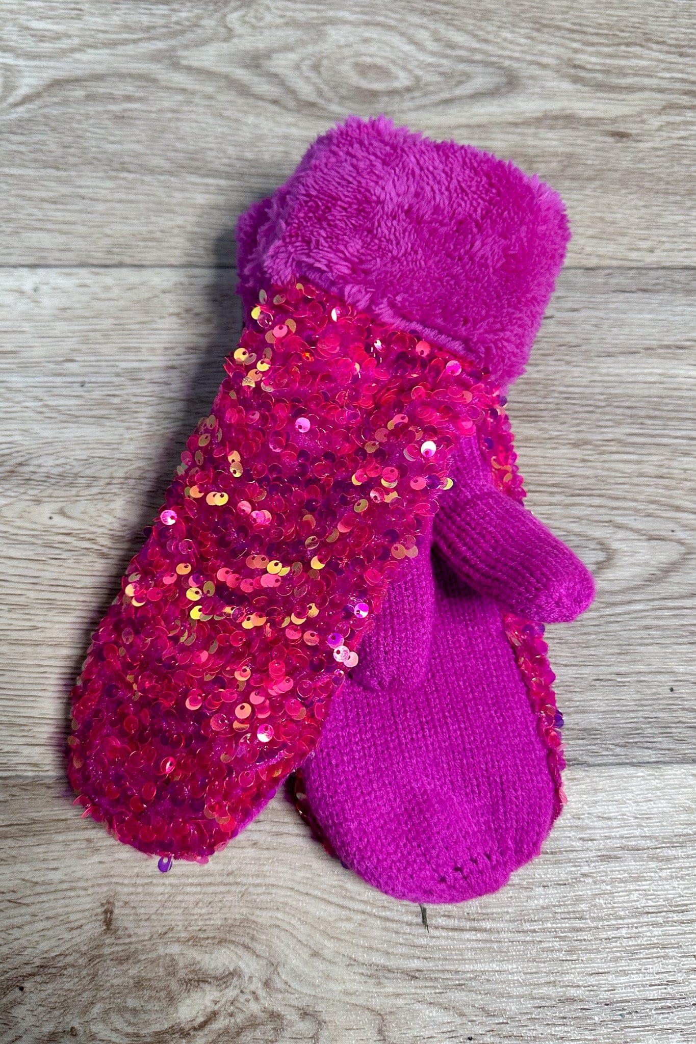 Hot Pink Sequin Mittens