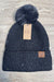 Sequin w/Pom Beanie Hat - Black