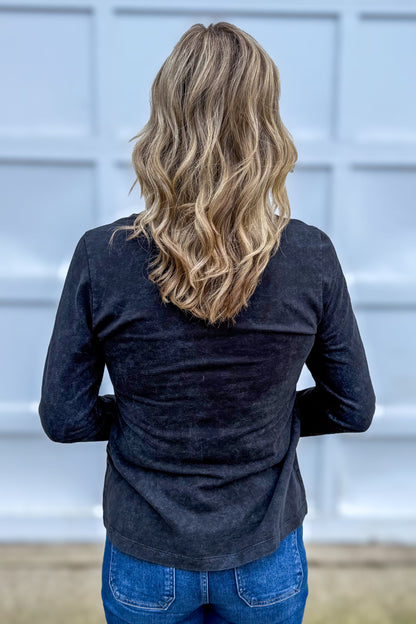 Black Big White Flower Top Back