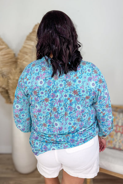 Mint Floral Lizzy Blouse