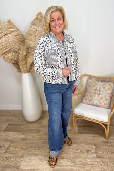 Grey Leopard Mix Jacket