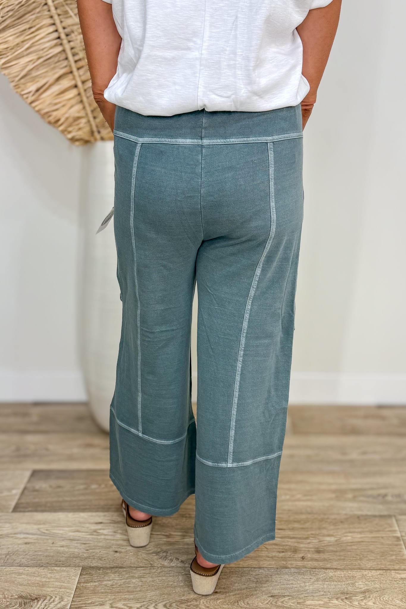 Ash Jade Exposed-Seam Pants Back