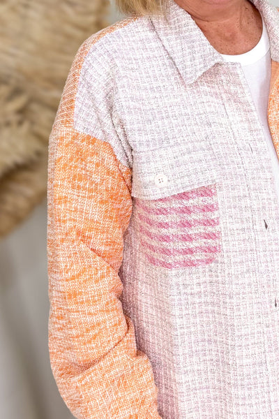 Tweed Mix Colorblock Jacket