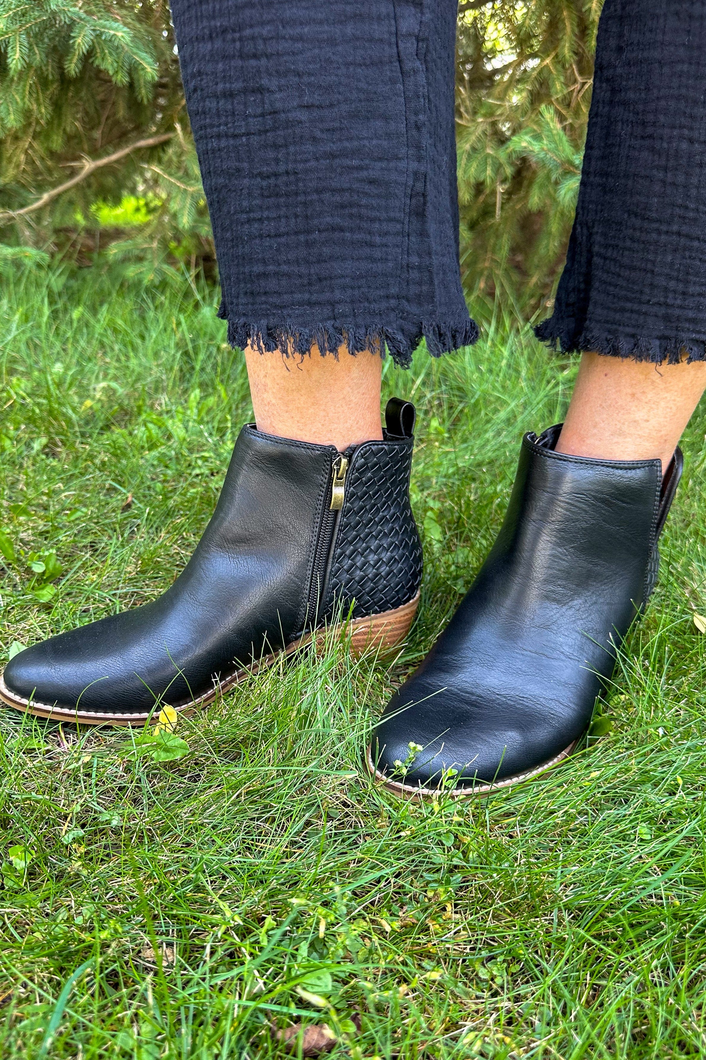 Half N Half Black Boots