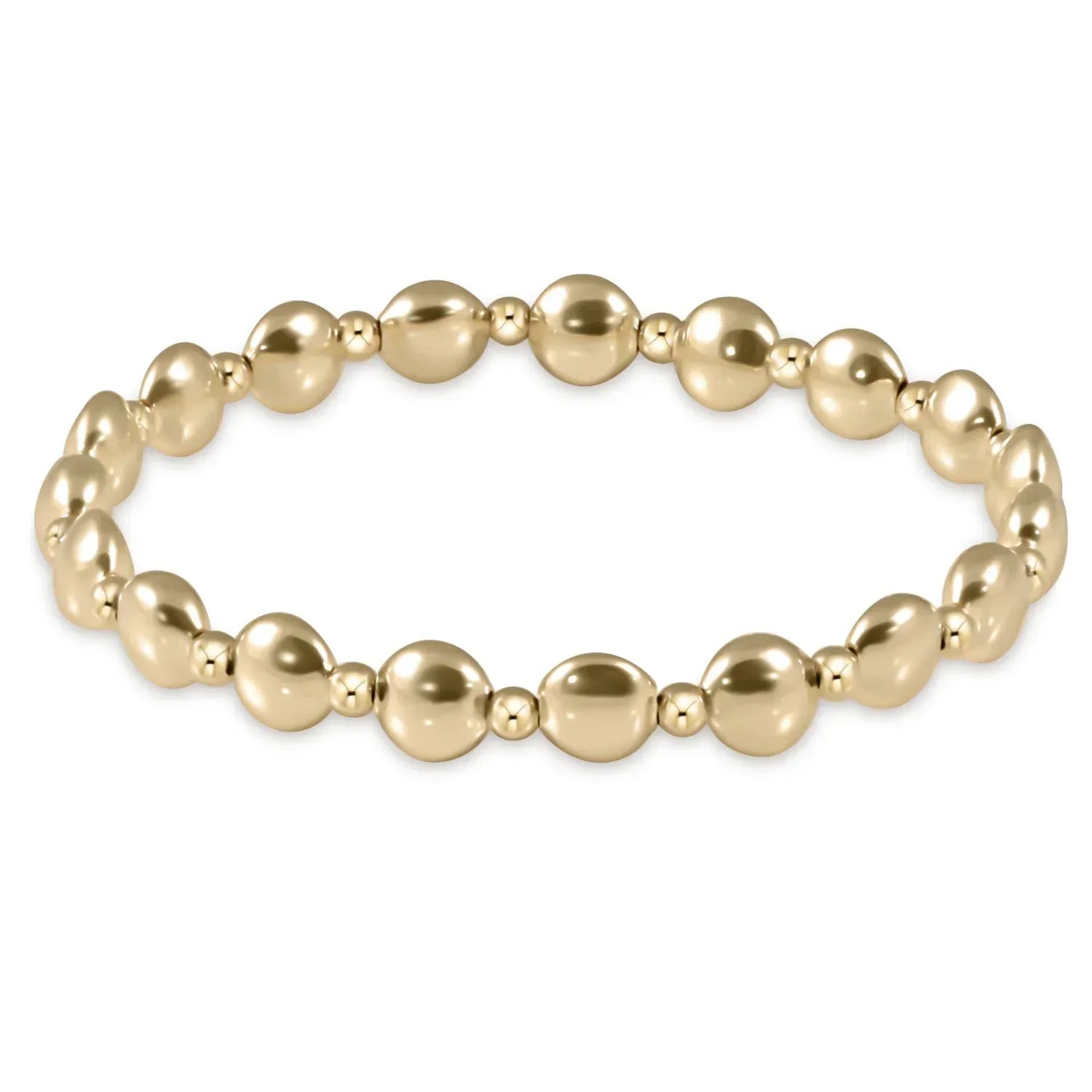 Extends - Honesty Gold Grateful Pattern 6mm Bead Bracelet