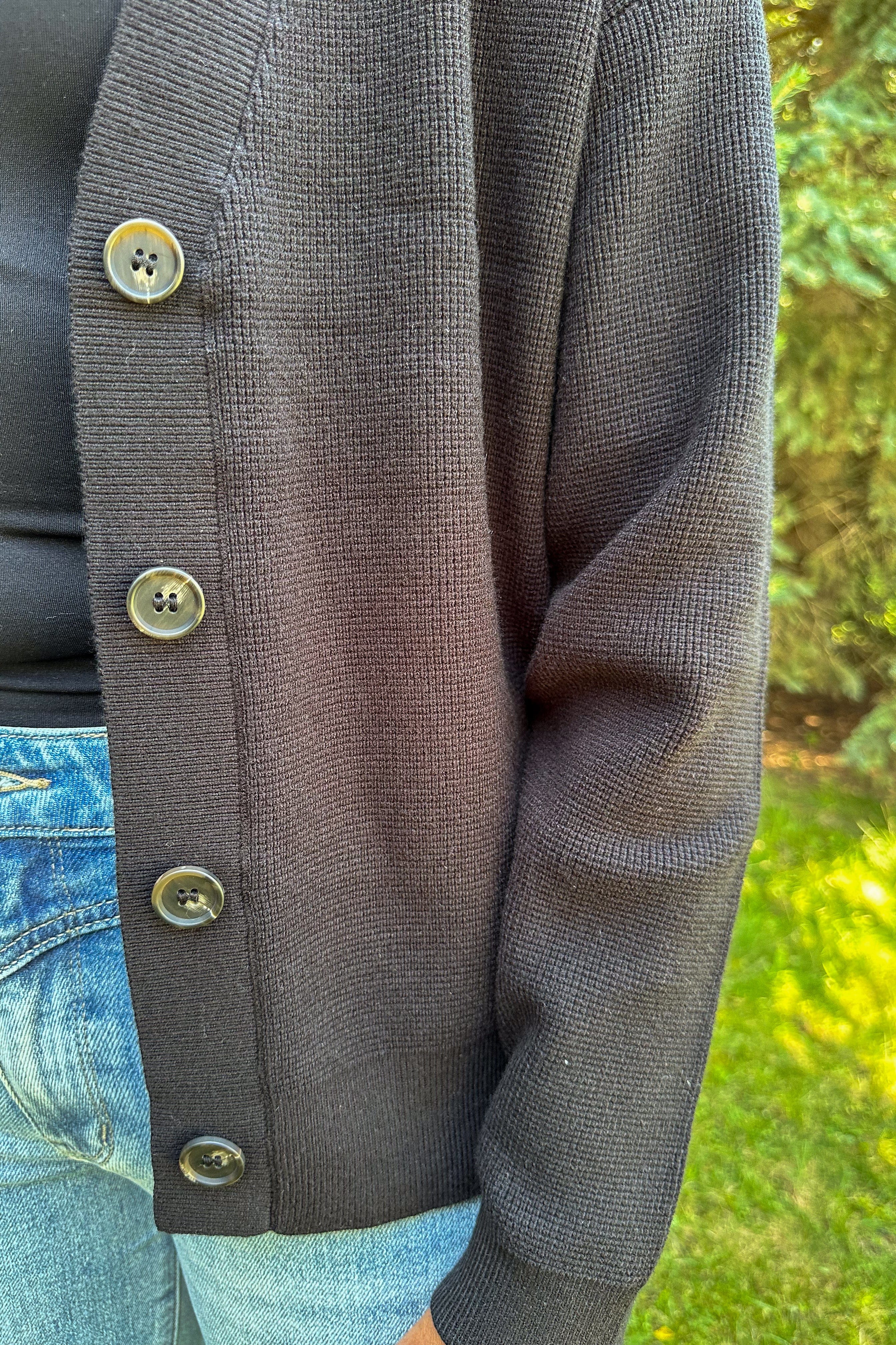 Black Everyday Cardigan details