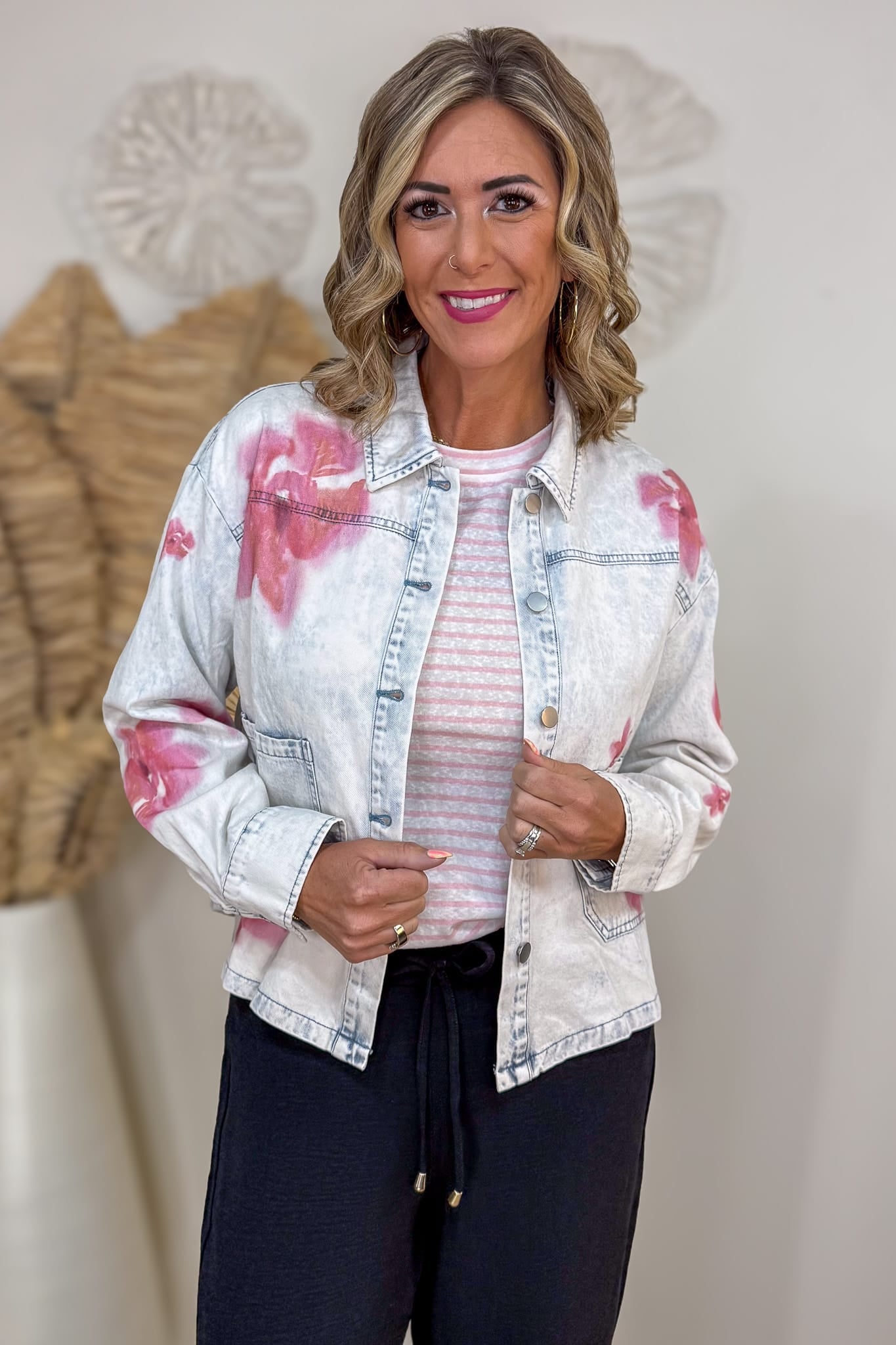 Floral Printed Denim Jacket