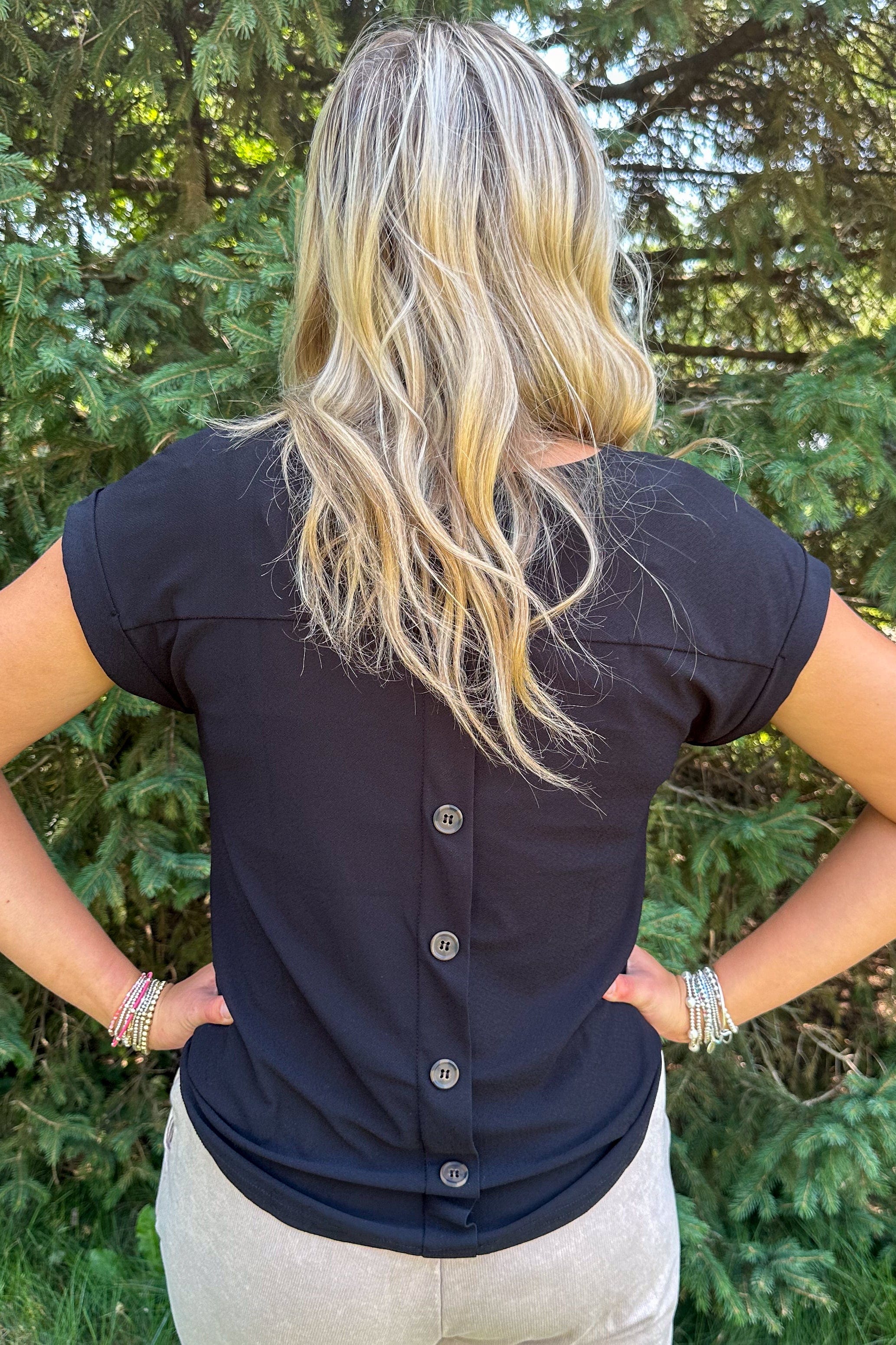 Black Lace Trim Top back