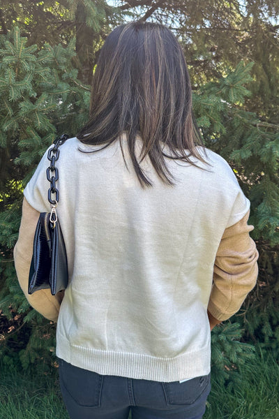 Taupe Colorblock Sweater back