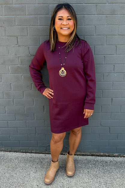 Wine Milan Comfy Dress 