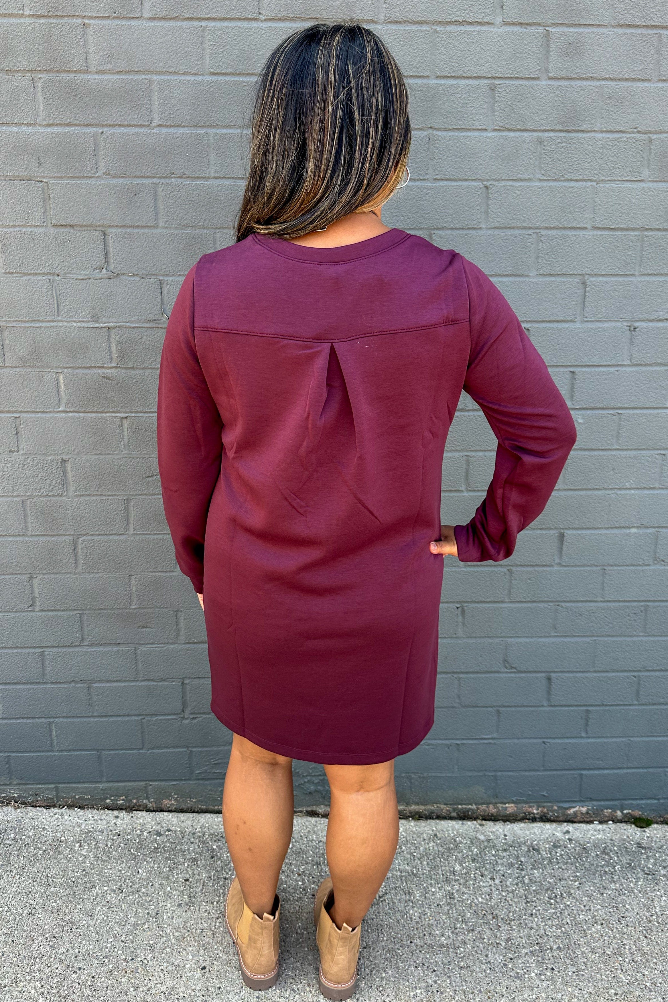 Wine Milan Comfy Dress back