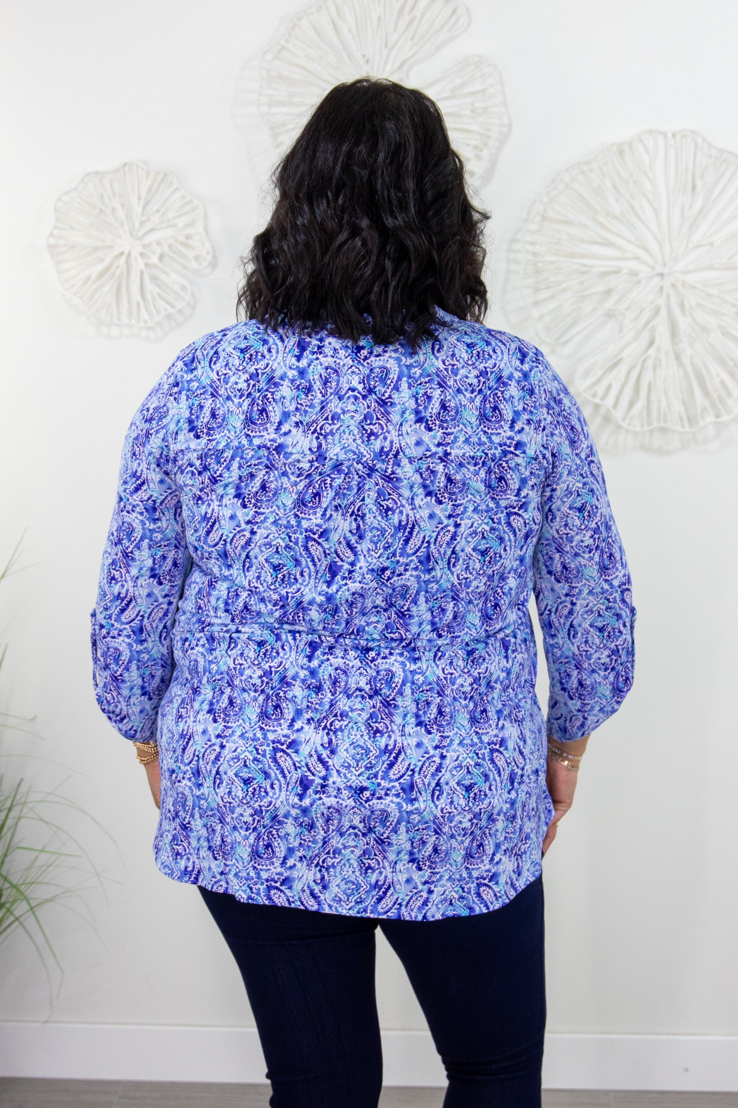 Blue Tie Dye Paisley Lizzy Top back