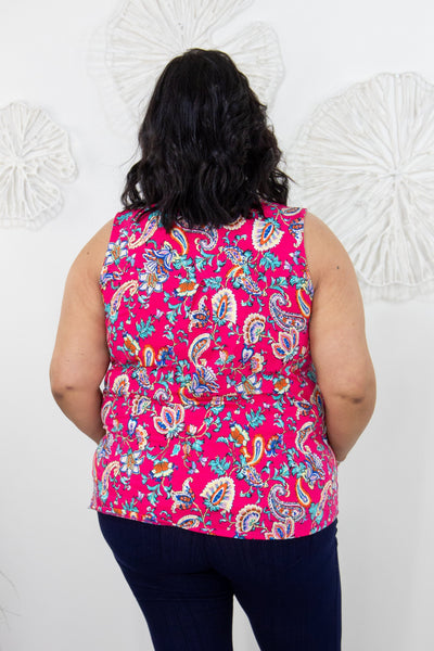 Coral Paisley Lizzy Tank Top back