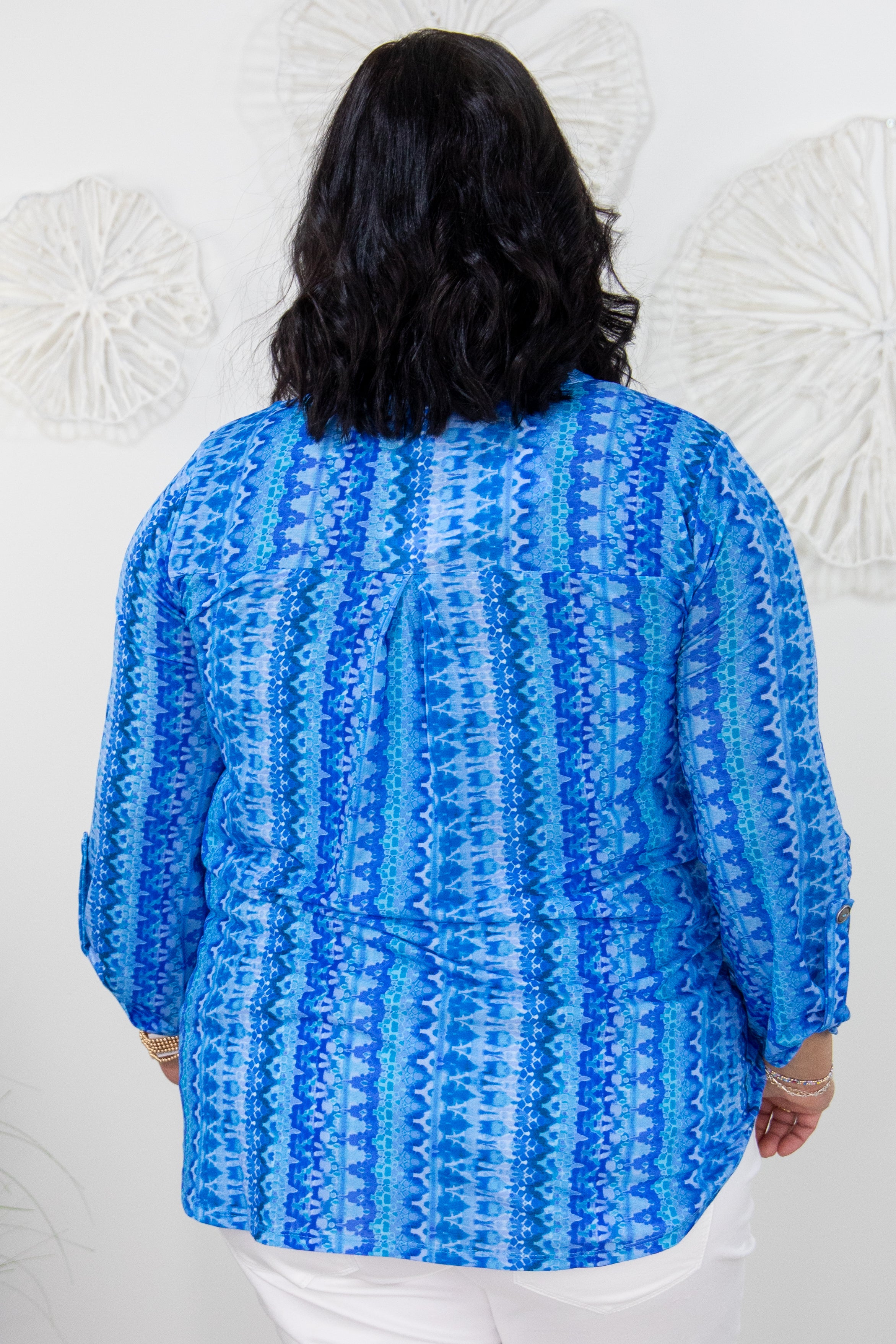 Ocean Blue Pattern Lizzy Top back
