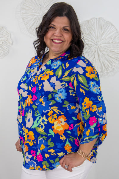Watercolor Floral Lizzy Top