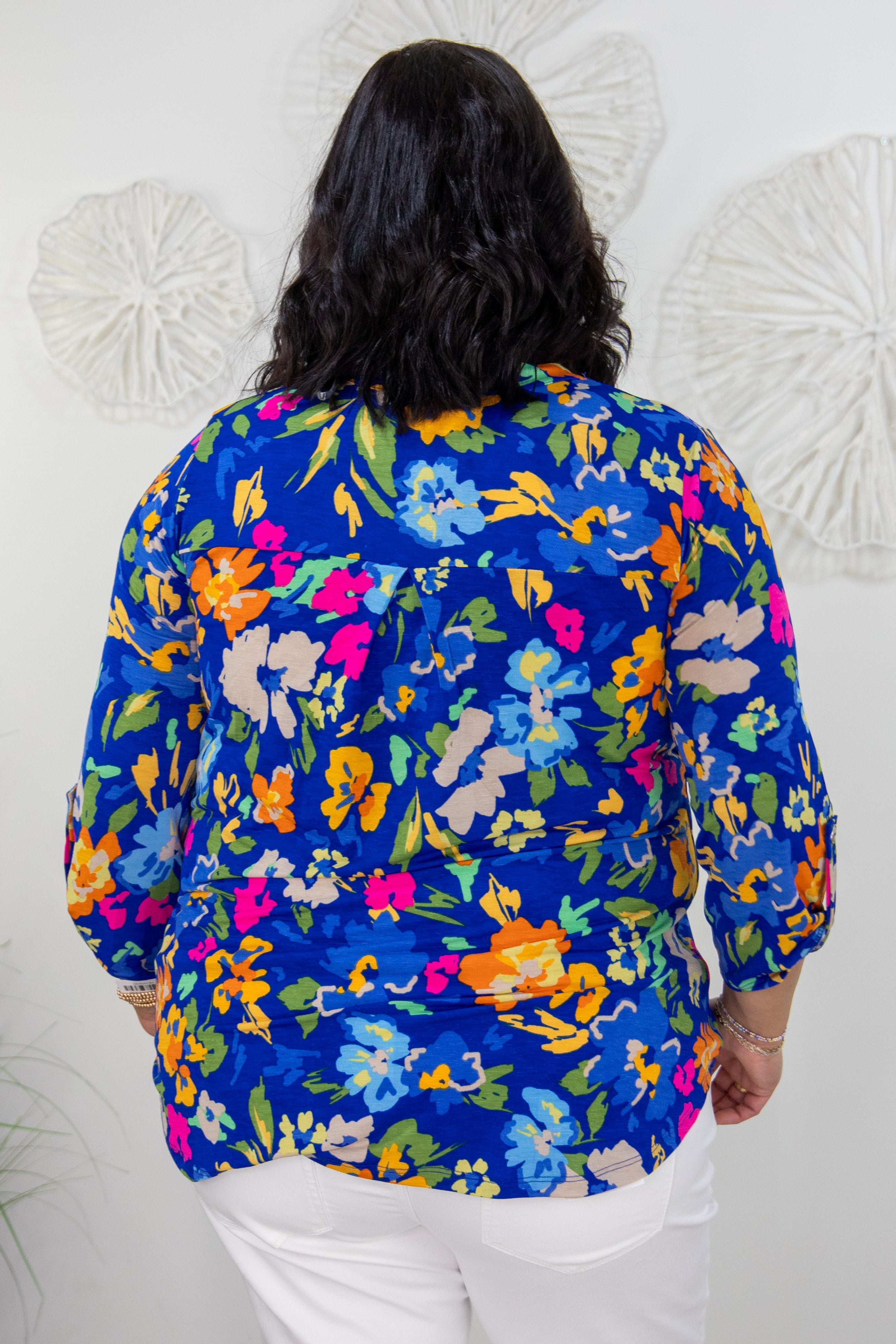 Watercolor Floral Lizzy Top back