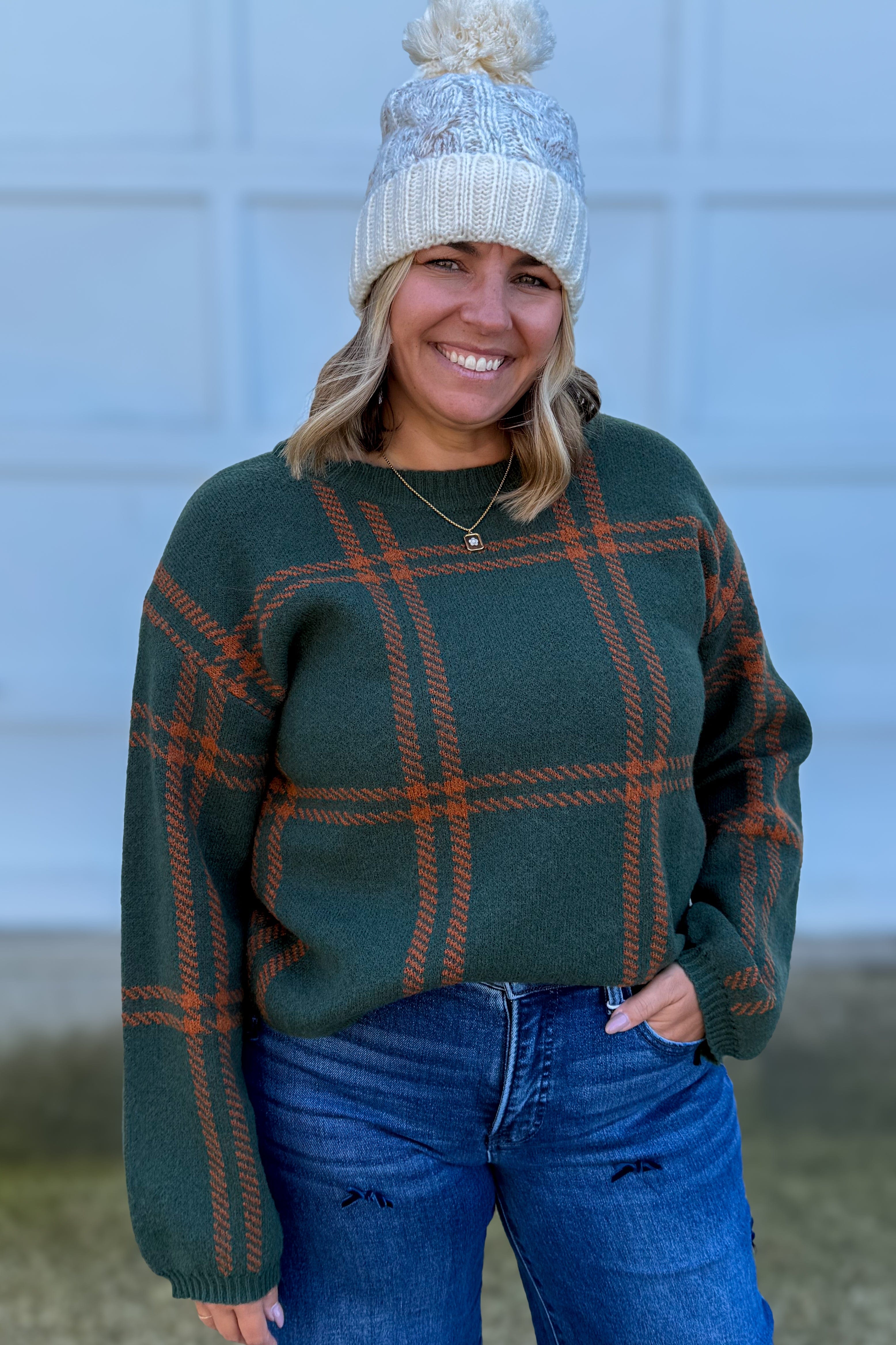 Hunter & Rust Plaid Jacquard Sweater